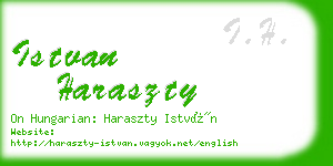 istvan haraszty business card